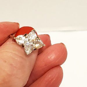 Marquise Cut ~CZ Sterling Ringe size 7, faux engagement ring